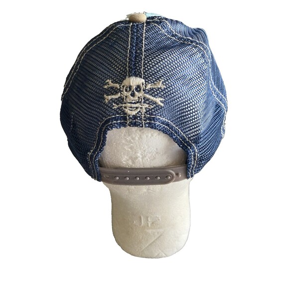Calcutta Mesh Snapback Hat OS Skull Crossbones Fishing Golf Baseball Cap - Picture 5 of 9